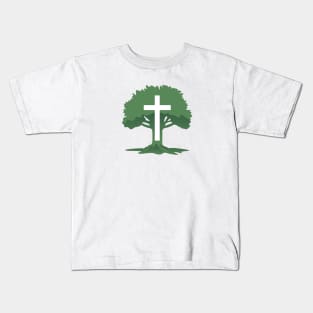 Christian Cross with Tree of Life Kids T-Shirt